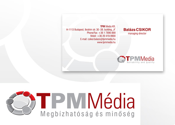 TPM Media Kft. logó, névjegykártya