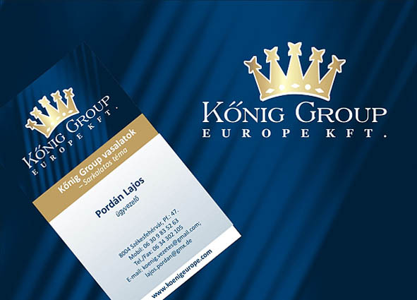 König Group vállalati logó és névjegykártya