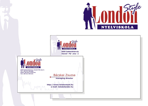London Stlye névjegykártya, logó, vállalati arculat szerkesztés