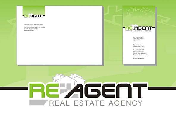 ReAgent névjegykártya, logó és egyéb vállalati arculattervezése