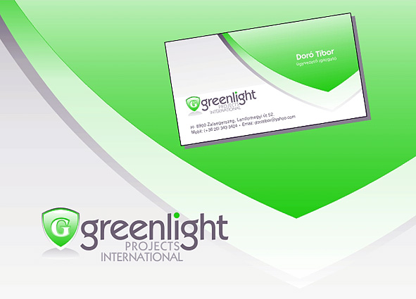 Green Light logo, névjegy és vállalati arculat szerkesztés